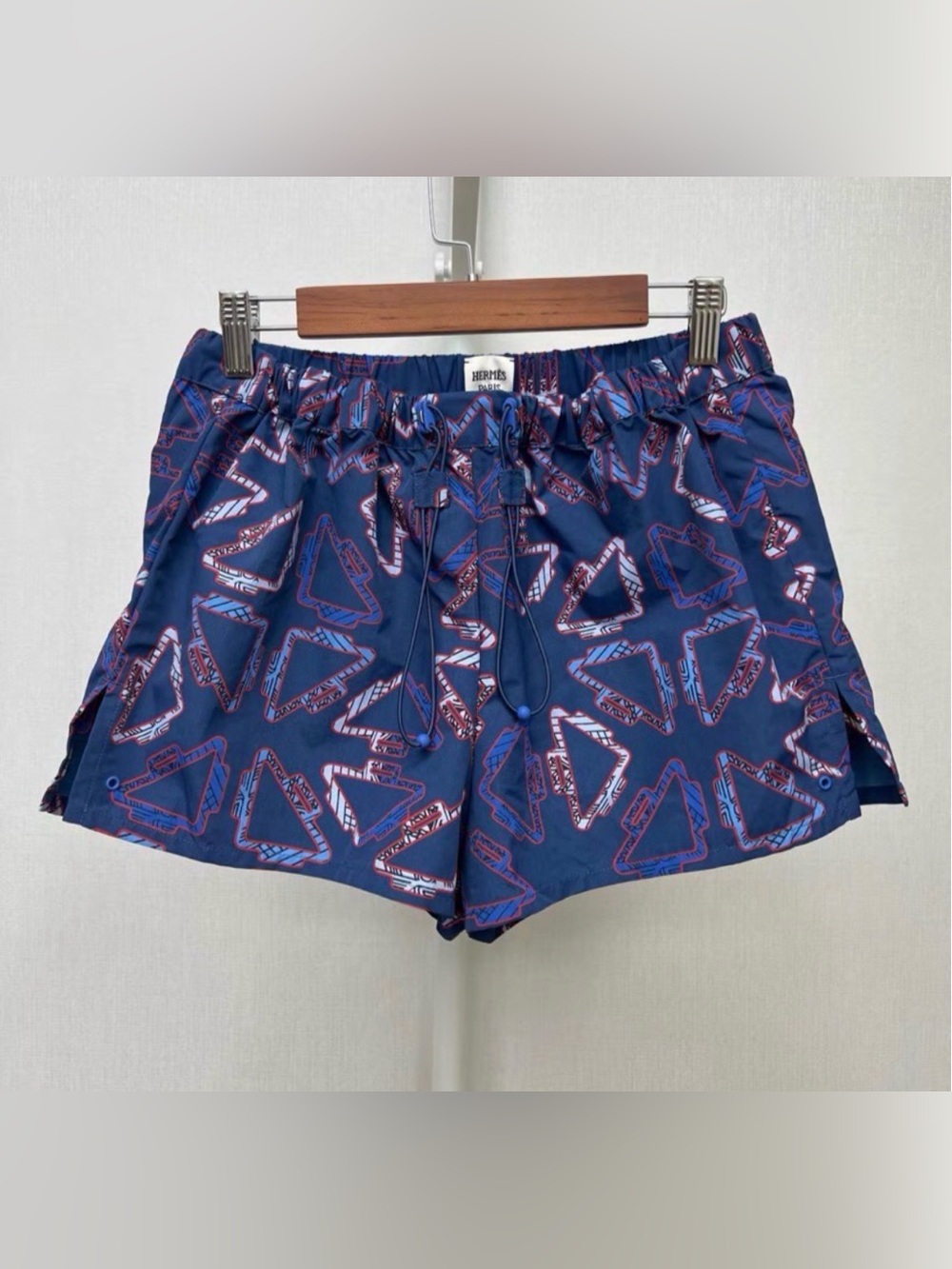 🚩steal Hermes Navy Geometric Athletic Shorts